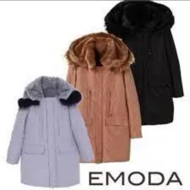 EMODA(エモダ)のEMODAダウンコートN3Bくすみピンクエモダモッズコート レディースのジャケット/アウター(ロングコート)の商品写真