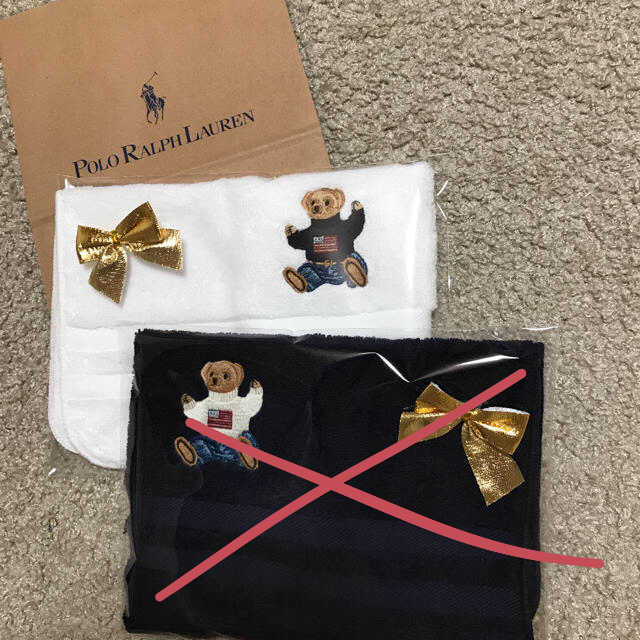 POLO RALPH LAUREN(ポロラルフローレン)の新品 ラルフローレン ポロベア タオル 白　 インテリア/住まい/日用品の日用品/生活雑貨/旅行(タオル/バス用品)の商品写真