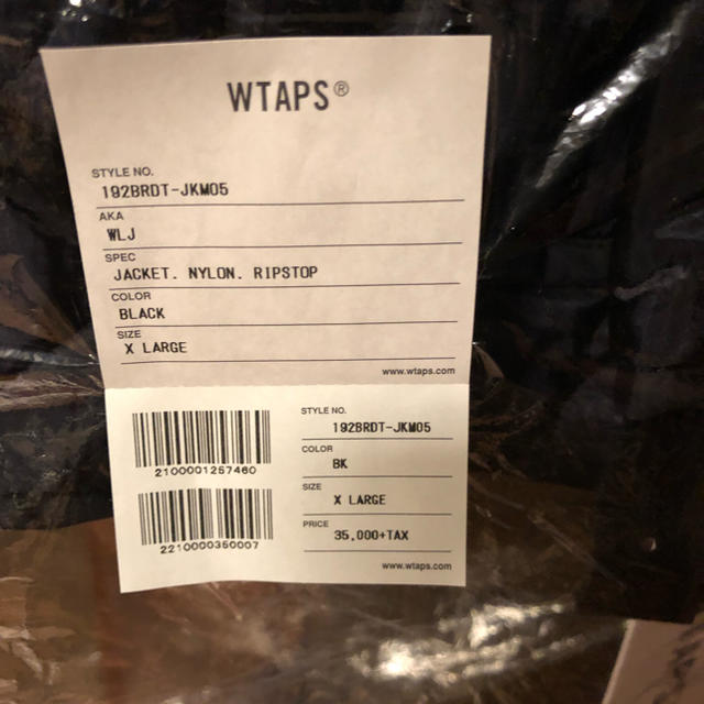 【XL】WTAPS 19aw WLJ BLACK 黒