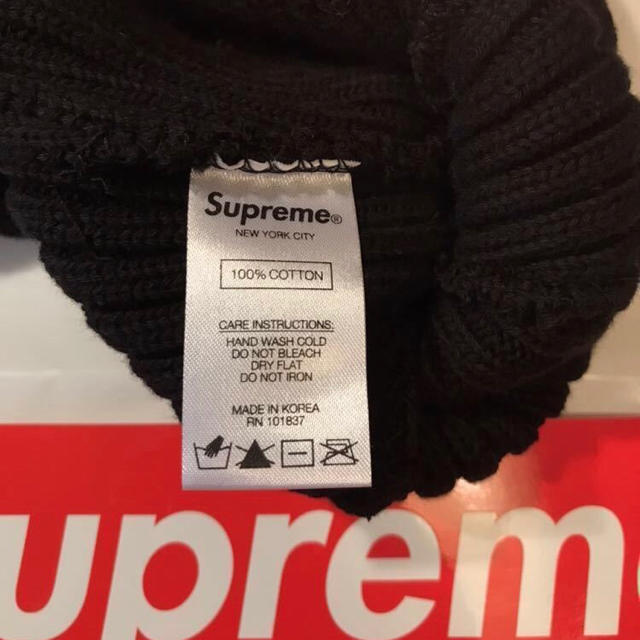 19ss 国内正規品 新品 黒 Supreme Overdyed Beanie