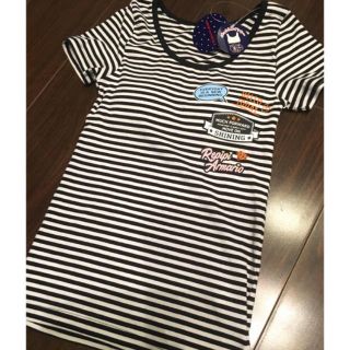 レピピアルマリオ(repipi armario)の新品 ラス1 repipi パット付き　ボーダーTシャツ　140(Tシャツ/カットソー)