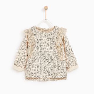 ザラキッズ(ZARA KIDS)のザラベイビー ドット フリルトレーナー　(Tシャツ/カットソー)