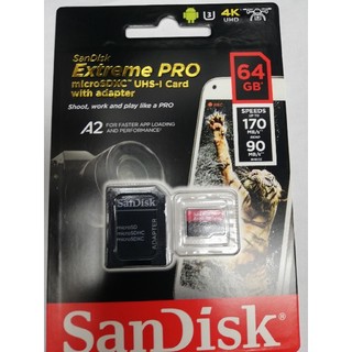 サンディスク(SanDisk)の2枚セット新品　サンディスク　マイクロSD　64GB　4K　ExtremePro(PC周辺機器)