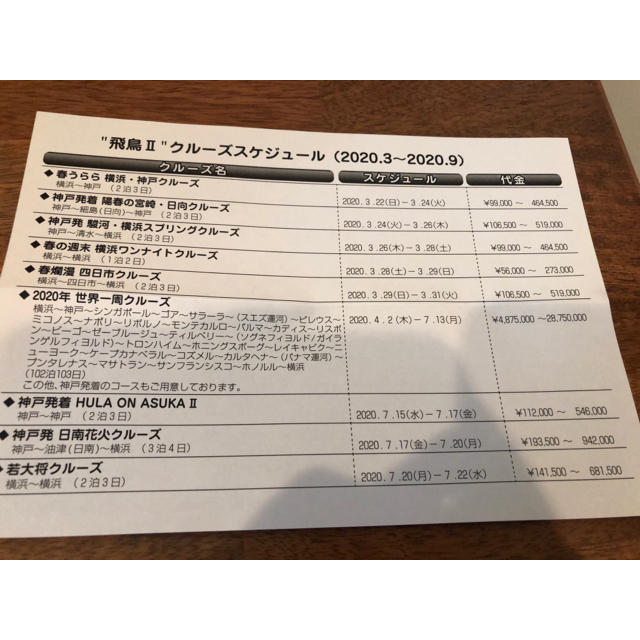 日本郵船 株主優待 チケットの優待券/割引券(その他)の商品写真