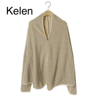 ケレン(KELEN)のケレンKelenガウンノーカラーゆったりフリースショートコート Vジップカーディ(ノーカラージャケット)