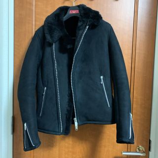 美品、未使用　ムートン シープ SHEARLING DOUBLE JACKET(レザージャケット)