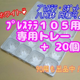 【スリット鉢】プレステラ105 白 20個 ＋ 専用システムトレー 白 1枚(プランター)