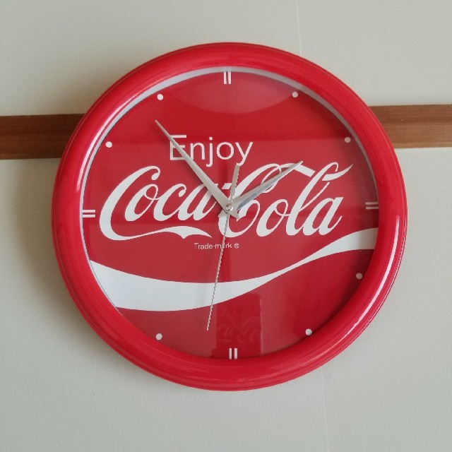 コカ・コーラ - Quartz コカコーラ100周年 日本製 木製掛け時計 