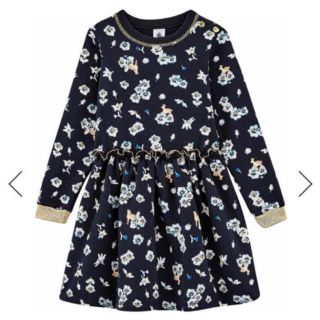 プチバトー(PETIT BATEAU)の【ゆきんこ様専用】Petit Bateau ブルー スウェットワンピース 8a(ワンピース)