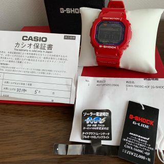 ジーショック(G-SHOCK)のGショク　GWX-5600C-4JF G-LIDE レッド(腕時計(デジタル))