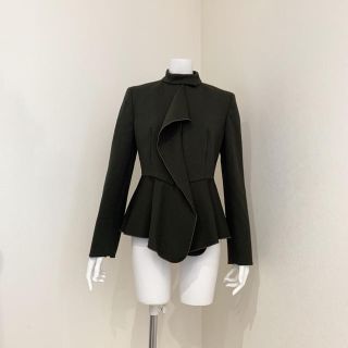 マックスマーラ(Max Mara)のMAX MARA 胸元ラッフルフリル　シングルジャケット(テーラードジャケット)