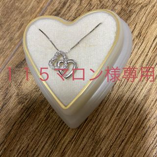 ジュエリーツツミ(JEWELRY TSUTSUMI)のK14 WG  ダブルハートネックレス　115マロン様専用(ネックレス)