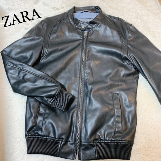 ZARA(ザラ)の【ZARA】美品！レザージャケット ライダース 黒 メンズのジャケット/アウター(ライダースジャケット)の商品写真