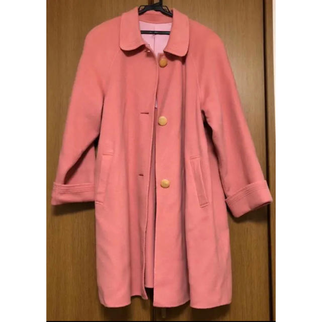 コート ロングコート ラムウール ピンク レディースのジャケット/アウター(ロングコート)の商品写真