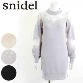 スナイデル(SNIDEL)の♡ snidel シースルーエンブロイダリーニットワンピース ♡(ニット/セーター)