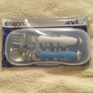 エーエヌエー(ゼンニッポンクウユ)(ANA(全日本空輸))の【ANA 海ガメ飛行機版】EDISON mamaフォーク &スプーン(スプーン/フォーク)