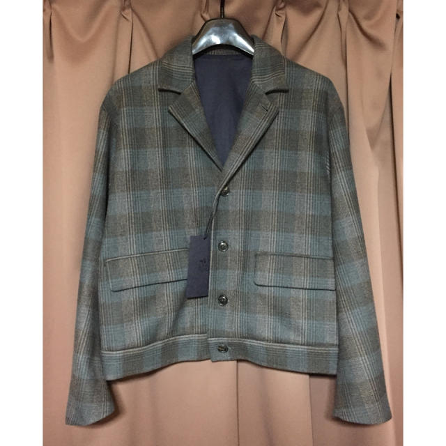 【URU】WOOL CHECK SHORT JACKET1定価