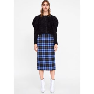 ザラ(ZARA)のZARA チェック柄ペンシルスカート サイズXS(ロングスカート)