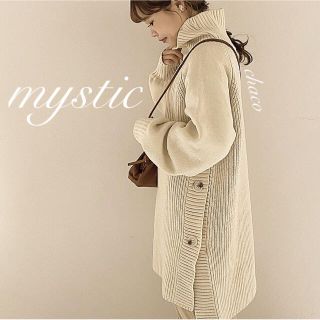 ミスティック(mystic)の新作🐰¥8250【mystic】サイドボタンタートルロングニット(ニット/セーター)