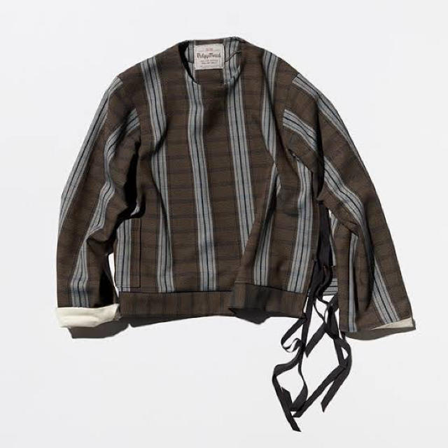 18A61サイズ表記SUNSEA 18AW Polyys Tweed CHECK Pull Over