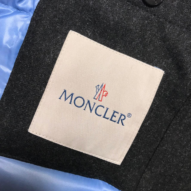 定20万美品 MONCLER ウール切替ファーフードダウンジャケット0