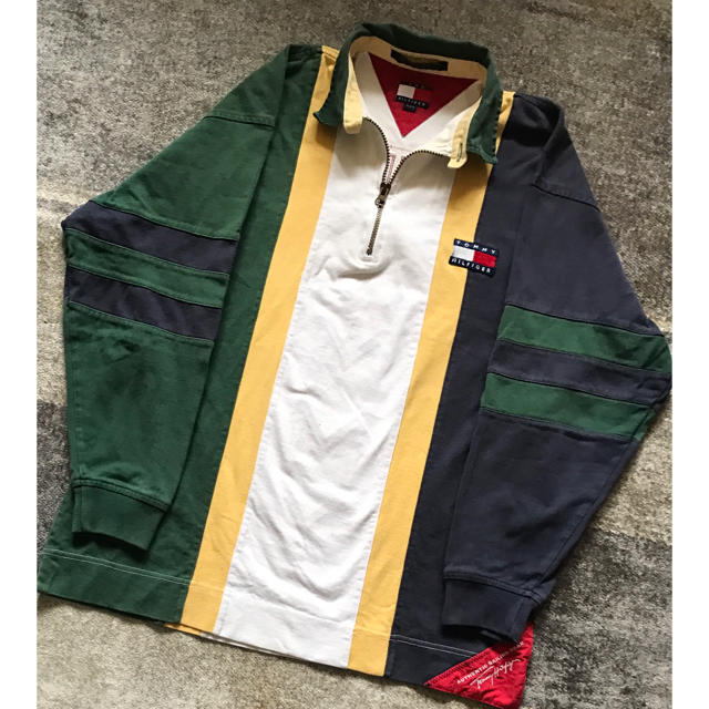 TOMMY HILFIGER トミーヒルフィガー ラガーシャツ ハーフジップ-