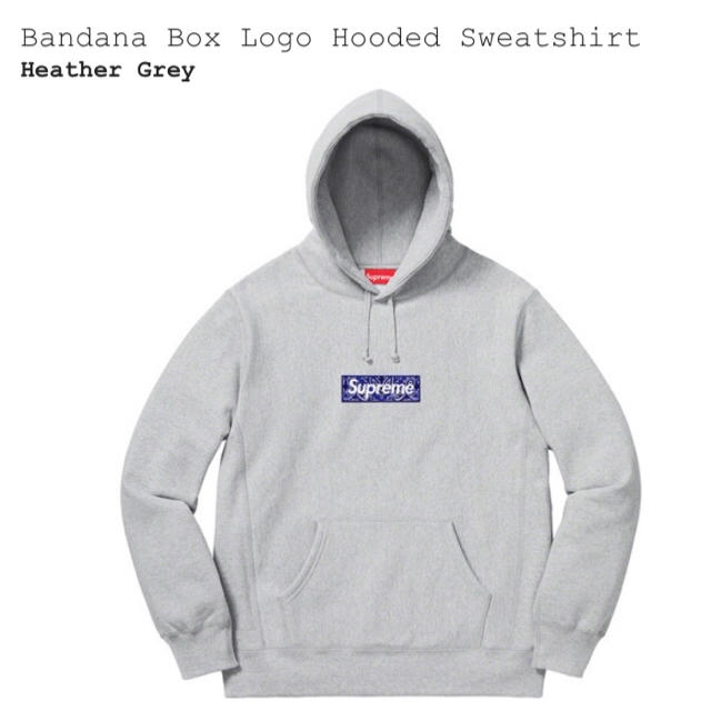 再入荷!】 【S】supreme - Supreme Bandana 灰色 Hooded Logo Box