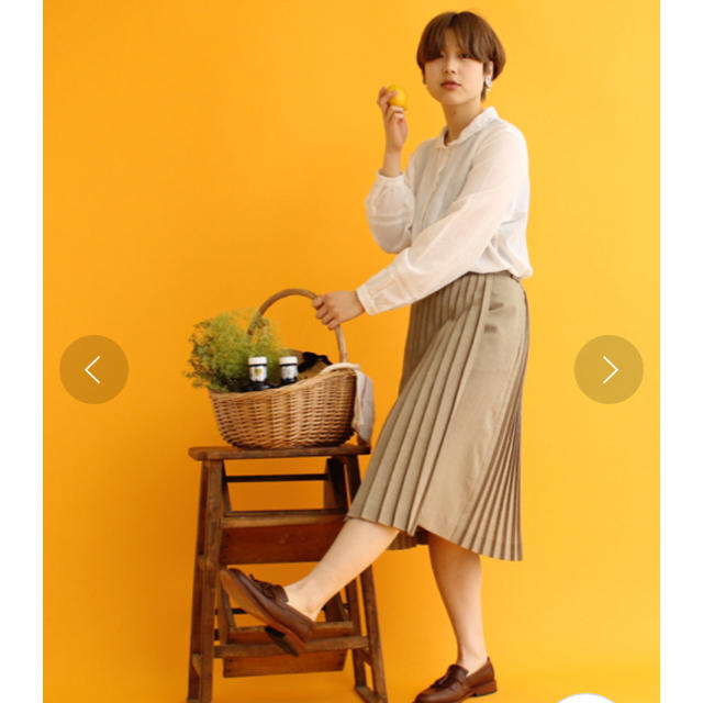 bulle de savon(ビュルデサボン)のPAR ICI  リニーボイルワッシャー　プリーツスカート レディースのスカート(ひざ丈スカート)の商品写真