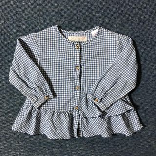 ザラキッズ(ZARA KIDS)のザラベビー  ギンガムチェック トップス(シャツ/カットソー)