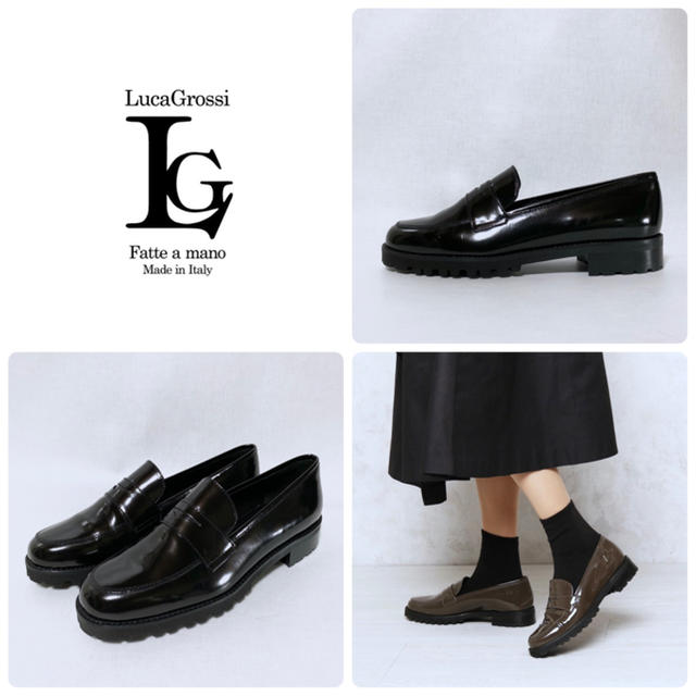 □定3.2万 LUCA GROSSI ルカグロッシ ローファー 37 23.5 【SALE】 www