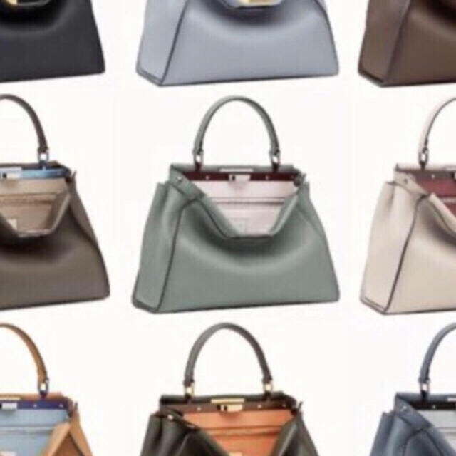 pizさま フェンディ FENDI ピーカブーグレーグリーン&ストラップユー ...