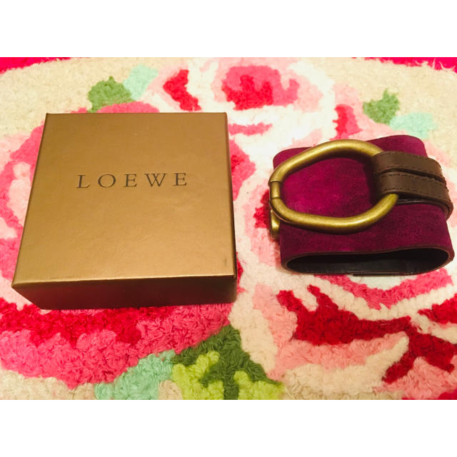 LOEWE(ロエベ)のLOEWE レザー ブレスレット スエード&カーフ パープル レディースのアクセサリー(ブレスレット/バングル)の商品写真