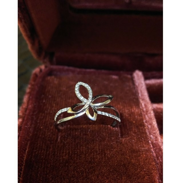 ゆき様専用   ダイヤモンド リング  蝶モチーフリーフ モチーフ  K18WG レディースのアクセサリー(リング(指輪))の商品写真