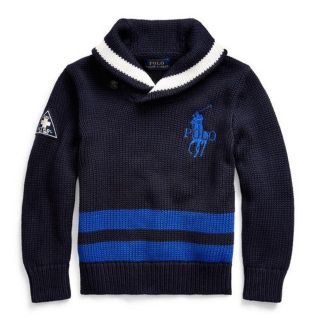 ポロラルフローレン(POLO RALPH LAUREN)の新品★ラルフローレン  Big Pony コットン ショール セーター  5y(ニット)