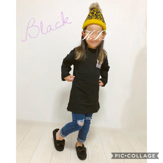 GU(ジーユー)の【Sale】ワンピース ブラック 120 新品 韓国子供服 キッズ/ベビー/マタニティのキッズ服女の子用(90cm~)(ワンピース)の商品写真