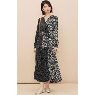 アダムエロぺ(Adam et Rope')の美品【ADAM ET ROPE' （アダムエロペ ）】プリントコンビワンピース(ロングワンピース/マキシワンピース)