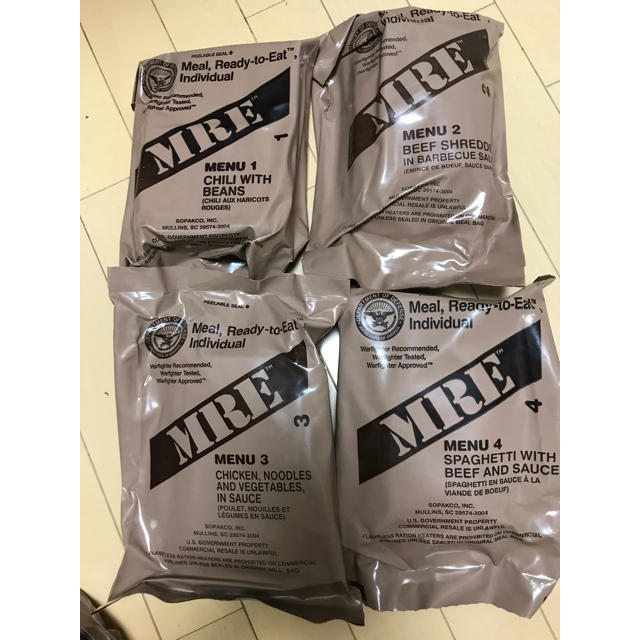 米軍放出 MRE レーション ケースA 2019検品 エンタメ/ホビーのミリタリー(その他)の商品写真