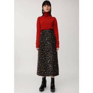 マウジー(moussy)のmoussy LEOPARD SLIT SKIRT レオパード スカート(ロングスカート)