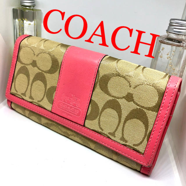 リシャール ミル 価格 - COACH - COACH コーチ 長財布  ピンク シグネチャー  ハンプトンズの通販 by あやか's shop