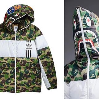 BAPE × Adidas ダウンジャケット　Lサイズ