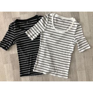 ユニクロ(UNIQLO)のユニクロ ボーダー Tシャツ 2枚セット(Tシャツ(半袖/袖なし))