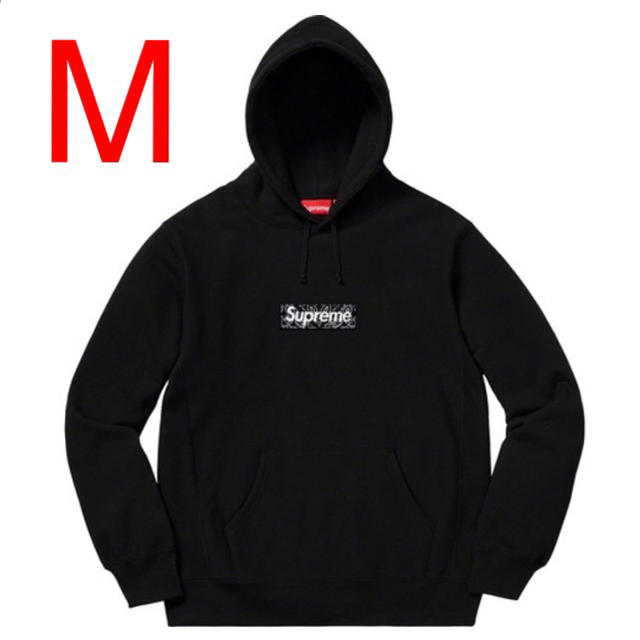欲しいの Supreme 黒 フーディー ボックスロゴ バンダナ シュプリーム