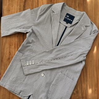 フィドラ(FIDRA)の新品 | FIDRA ストレッチシアサッカージャケット（ネイビー）M(ウエア)