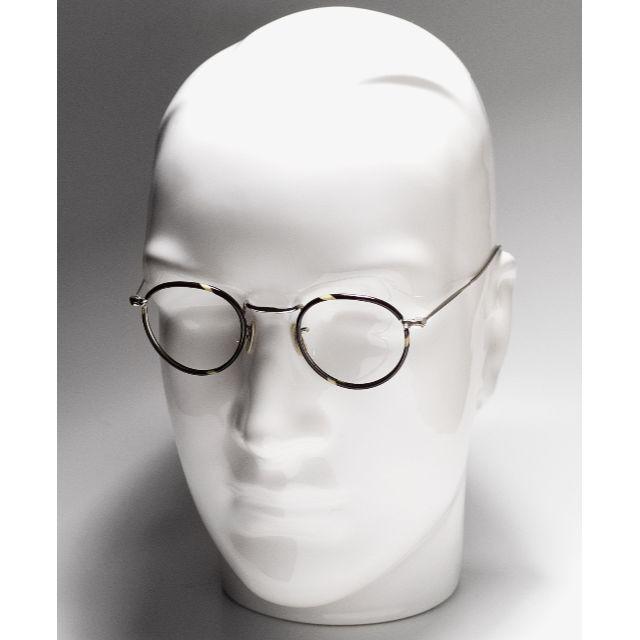 美品 英国製 ヴィンテージ セル巻き 丸メガネ イギリス ラウンド セルロイド メンズのファッション小物(サングラス/メガネ)の商品写真