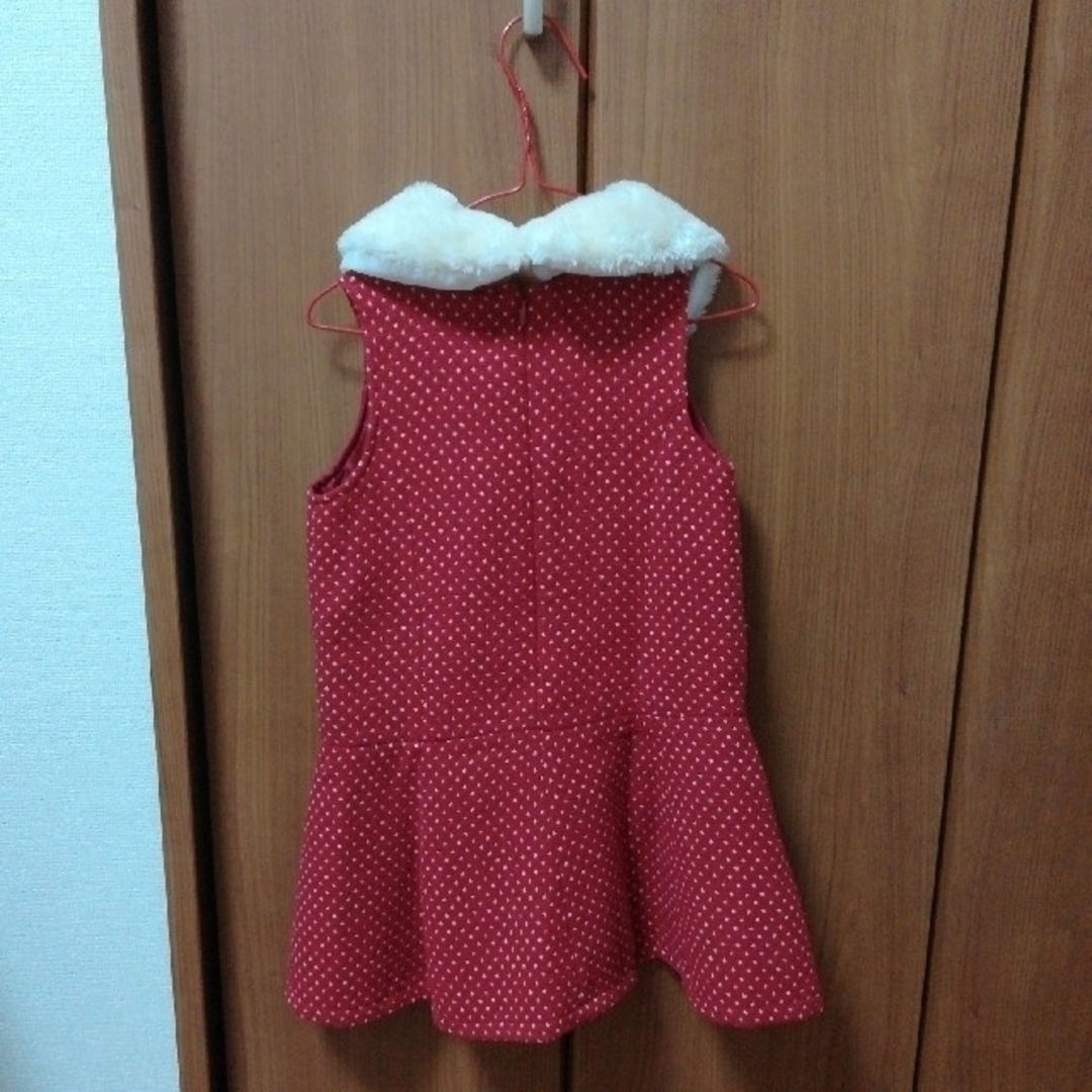 ワンピース　キッズ　ファー付き 110㎝ キッズ/ベビー/マタニティのキッズ服女の子用(90cm~)(ワンピース)の商品写真