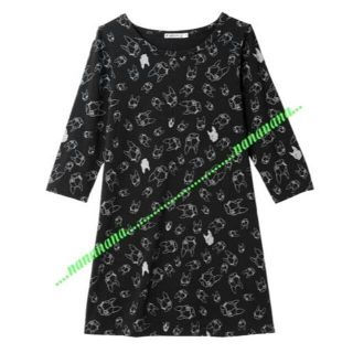 ユニクロ(UNIQLO)の新品★S★黒クリスタルボール★七分袖チュニックＴシャツ☆ユニクロ⭐ガルシア(Tシャツ(長袖/七分))