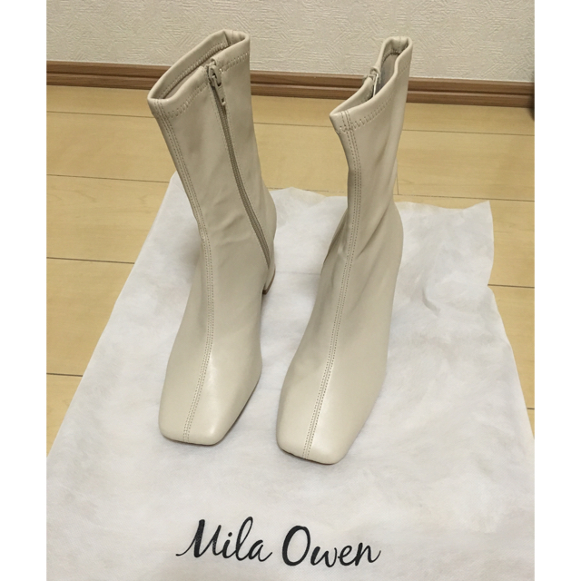 Mila Owen(ミラオーウェン)の王林ちゃん着用 完売 スクエアストレッチブーツ ミラオーウェン 37 レディースの靴/シューズ(ブーツ)の商品写真