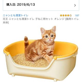 カオウ(花王)の花王 ニャンとも清潔トイレ 子ねこ用セット オレンジ [猫用トイレ本体](猫)