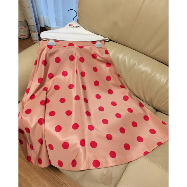 RED VALENTINO(レッドヴァレンティノ)のRED VALENTINO ピンク ドット スカート レディースのスカート(ひざ丈スカート)の商品写真