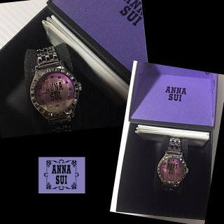 アナスイ(ANNA SUI)の★*゜ANNA SUI/デイトカットガラス/ピンク文字盤QZ⚫︎腕時計✨(腕時計)